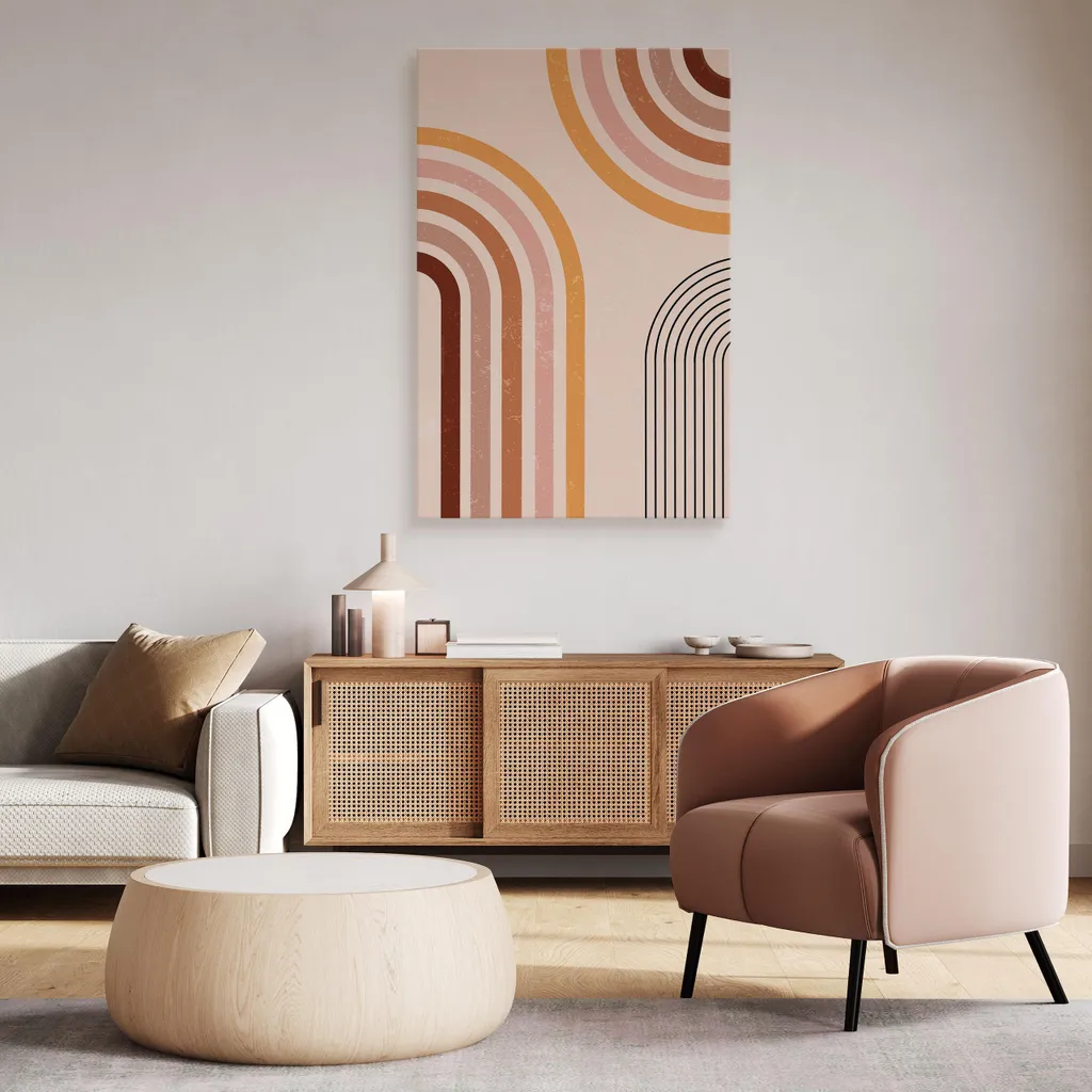 Tableau Boho Géométrique Muralo avec Toile de Qualité Supérieure 80x120 - 6