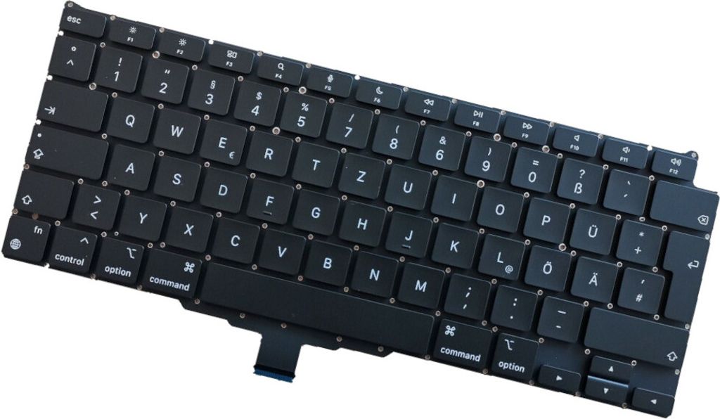 Trade-Shop Laptop Notebook Tastatur Deutsch QWERTZ Schwarz ohne Rahmen kompatibel mit Apple MacBook Pro Retina 13" A2179 EMC 3302 (2020)