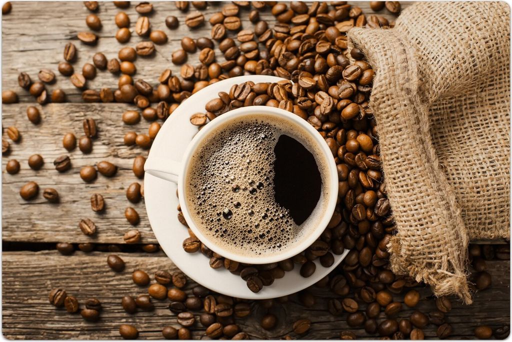 Küchenmatte 120x180 cm Vinylmatte Bodenmatte Dekoration - Kaffee und Kaffeebohnen