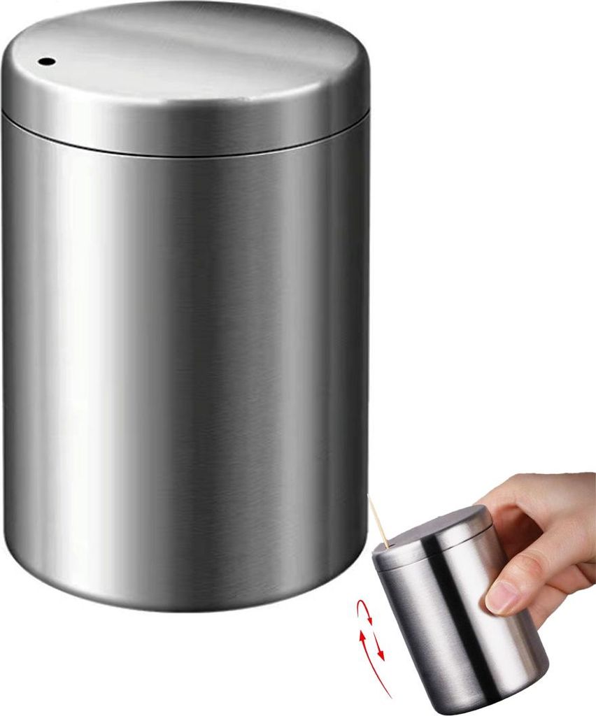 Zahnstocherhalter aus Edelstahl, Zahnstocherbehälter für Produktbild 
