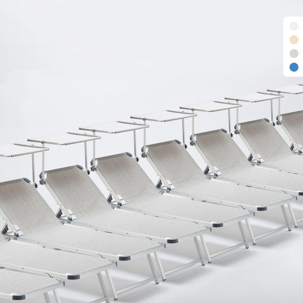 20er Set Nettuno Aluminium Sonnenliegen mit verstellbarem Produktbild 