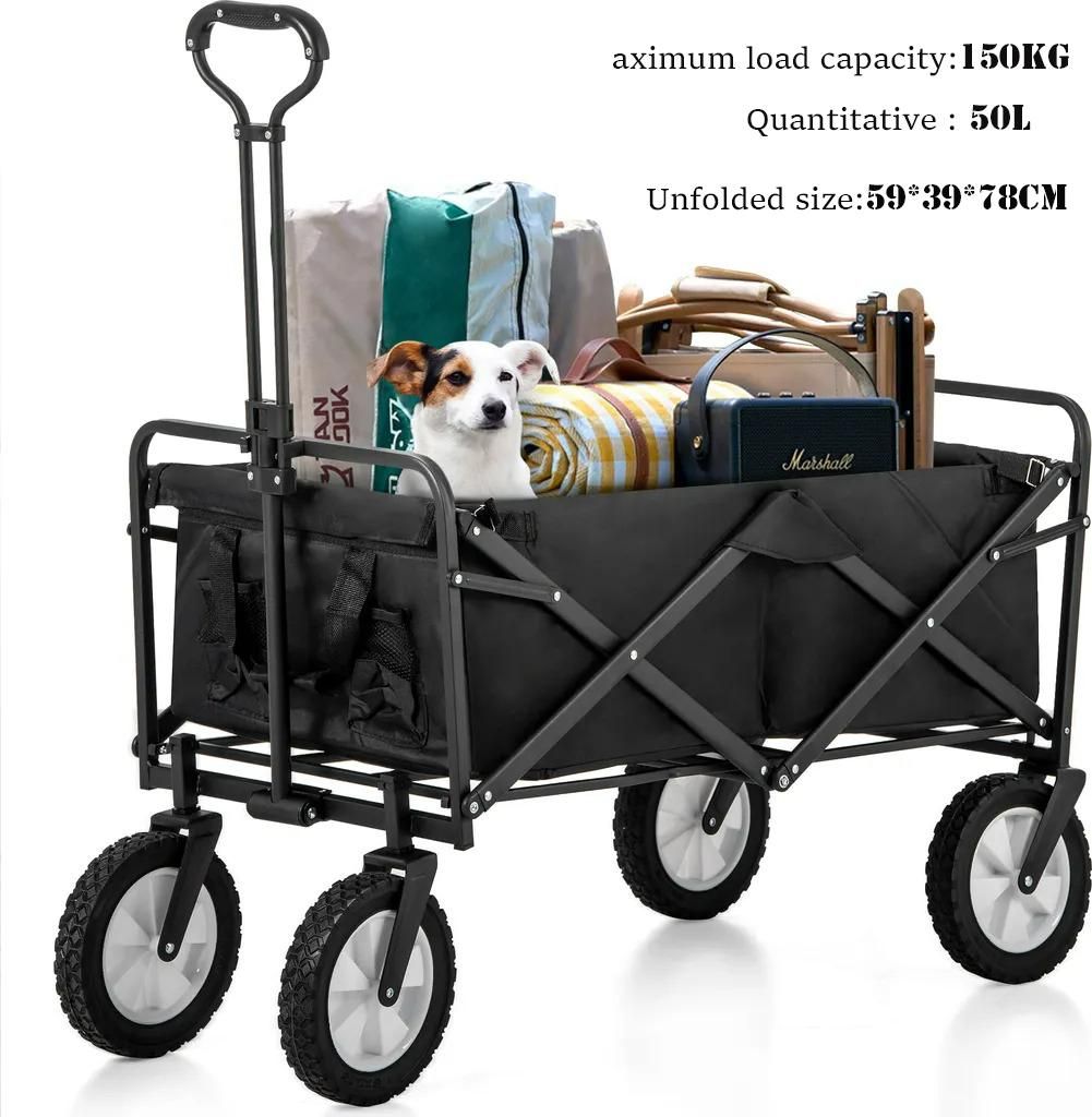 Bollerwagen Faltbar, Für Camping Einkaufen, Belastbar Bis Produktbild 