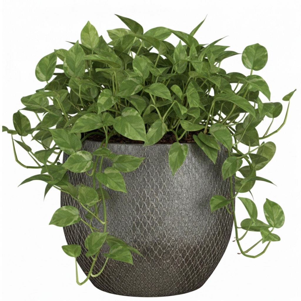Glimmer Blumentopf / Pflanztopf Madeira - Silber - Terrakotta - 28 cm - Schuppenmuster