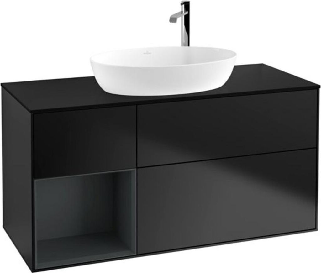V&B Waschtischunterschrank Finion 120cm, Pl bla m, Reg md m Lac, bla m Lac