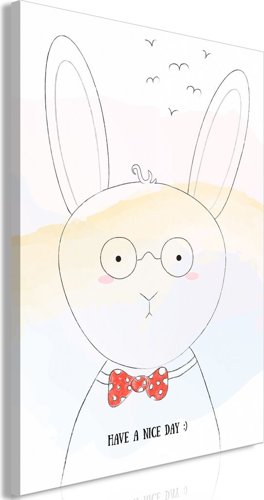 Italienischer Leinwand Leinwandbild - Greetings from Rabbit (1 Part) Vertical 20x30 cm Für Kinder e-A-0121-b-a