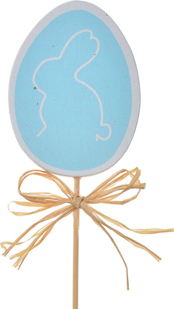 Clayre & Eef Pflanzenstecker Ei 30 cm Blau Holz