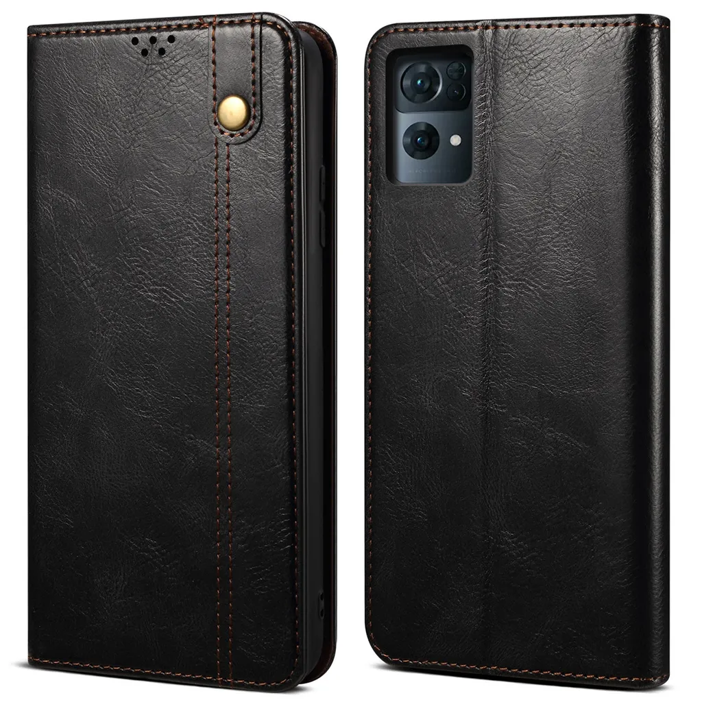 Custodia Protettiva OPPO Reno7 Pro 5G - Wallet Flip Case Nero