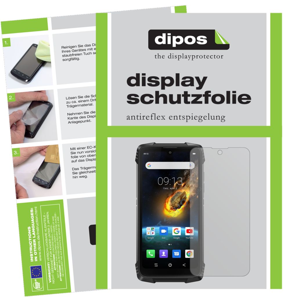 2x Schutzfolie für Blackview BV6900 matt Displayschutzfolie Folie Display Schutz dipos