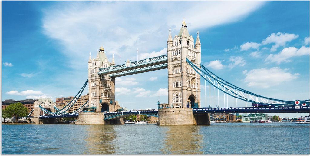 ARTland Wandbild Alu für Innen & Outdoor London Tower Bridge Größe: 150x75 cm