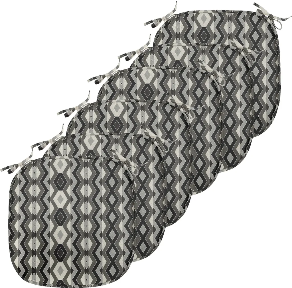 Coussins de Chaise Anti-Glisse et Antitache 40x40 cm - Lot de 6 Zigzags
