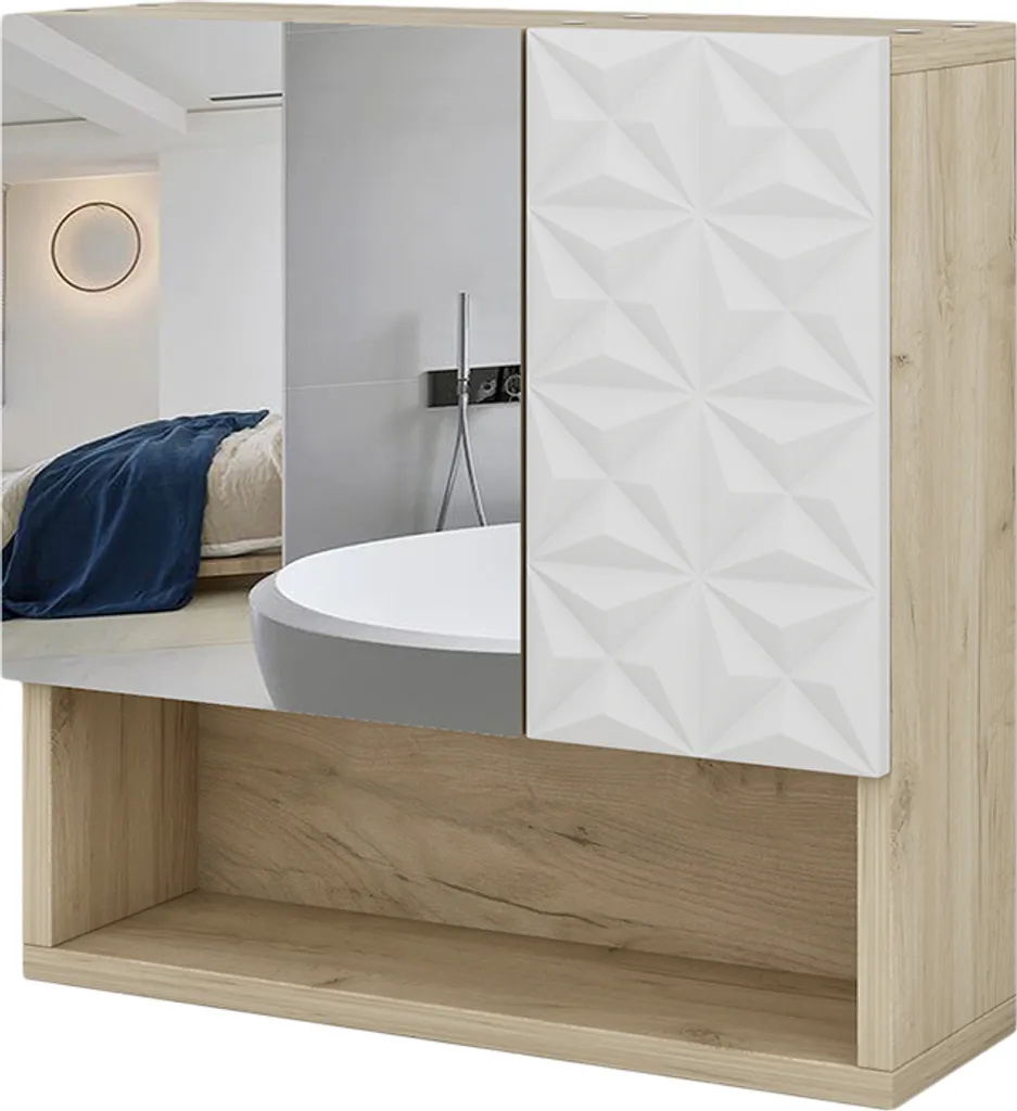 Meuble haut de salle de bain Vicco Edge blanc pour petits espaces 54cm