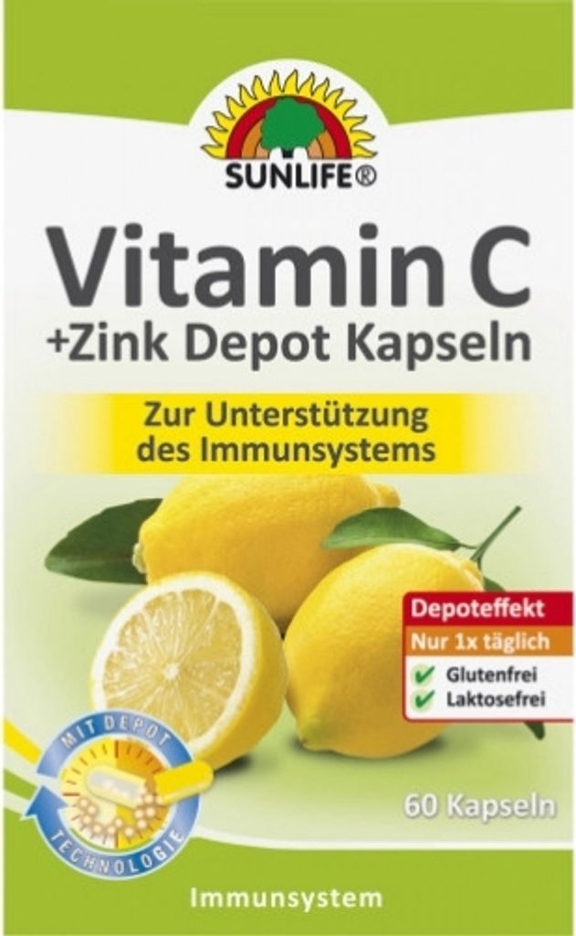 Sunlife Vitamin C + Zink Depot Kapseln 60 Kapseln Produktbild 