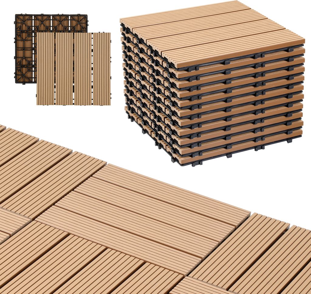 Aopunly WPC 11x Holzfliesen Terrassenfliesen á 30 x 30 x Produktbild 