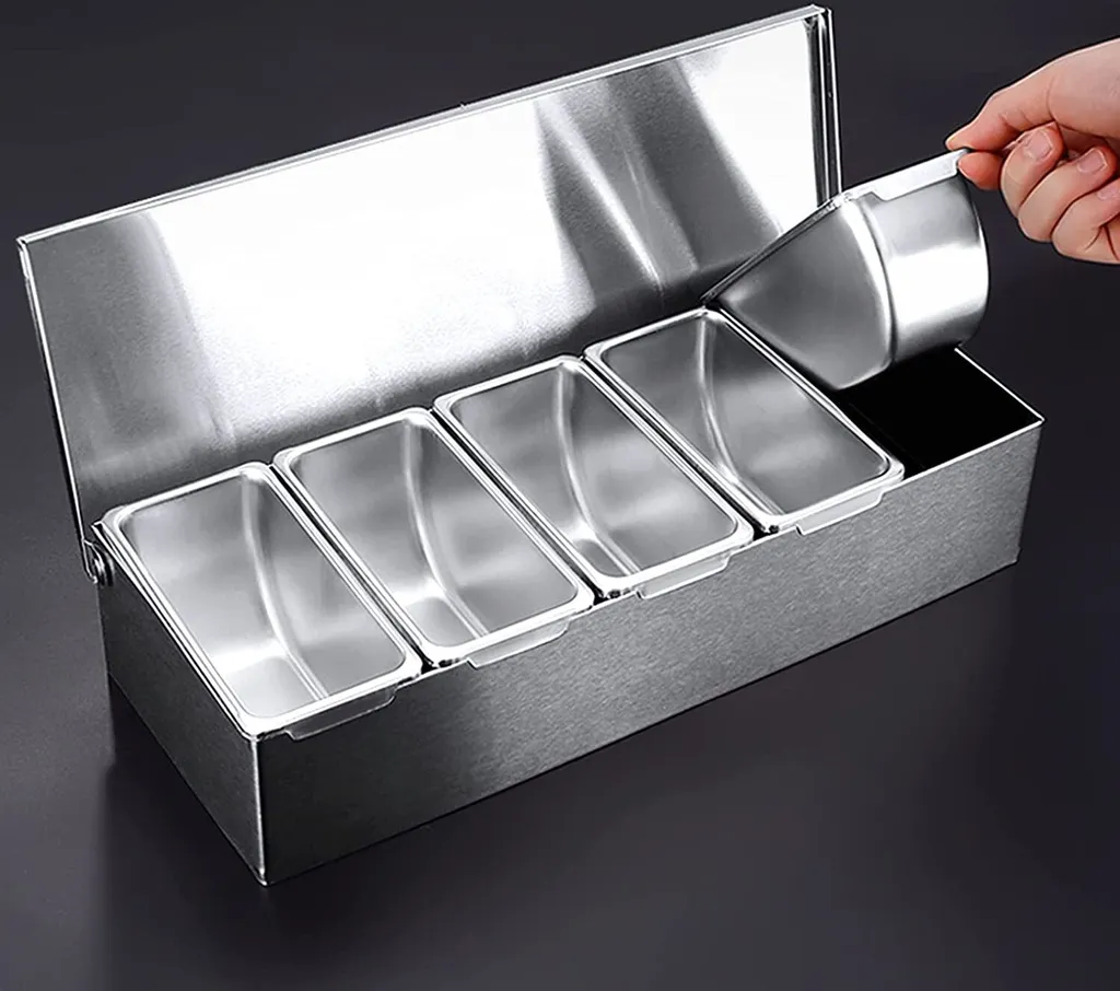 Boîte à ingrédients en acier inoxydable avec 5 compartiments amovibles - 8
