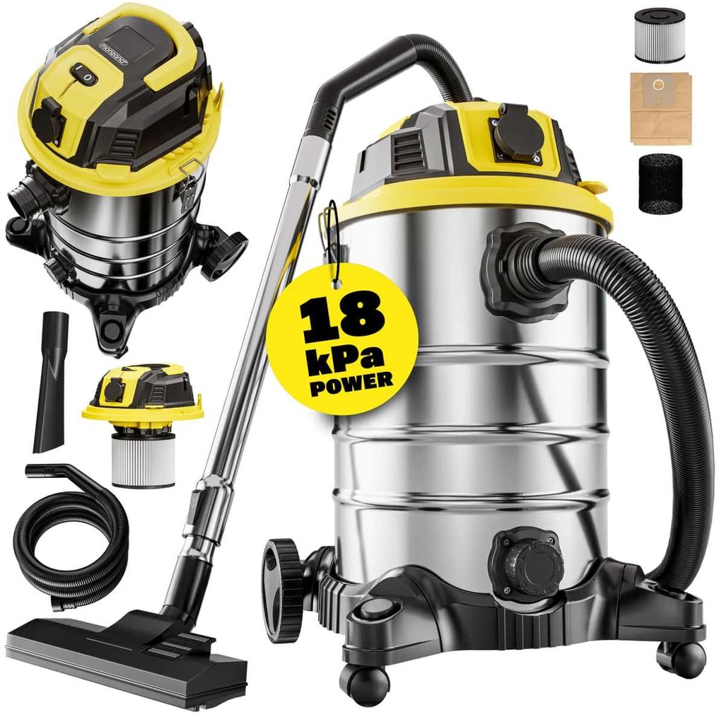 MONZANA® Nass Trockensauger 30L 2200W + Steckdose Produktbild 