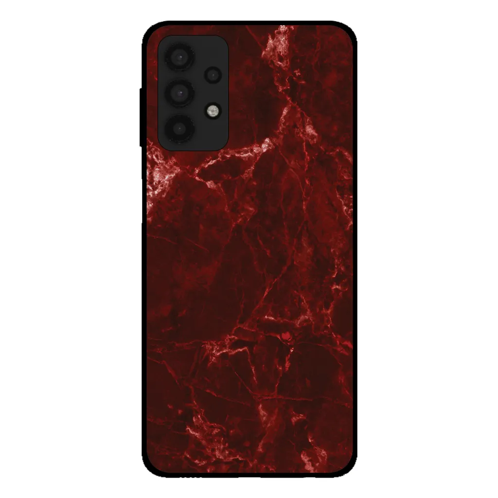 Smartphonica Custodia per Samsung Galaxy A32 5G con stampa in marmo - Custodia posteriore in TPU con design in marmo - Rosso