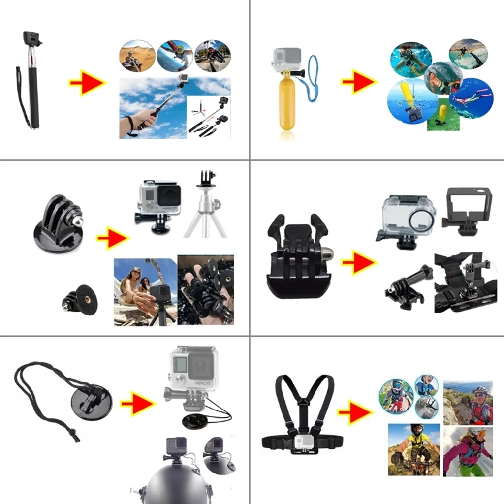 PULUZ 50 in 1 Set Accessori: Tutto per la tua Cam in un click