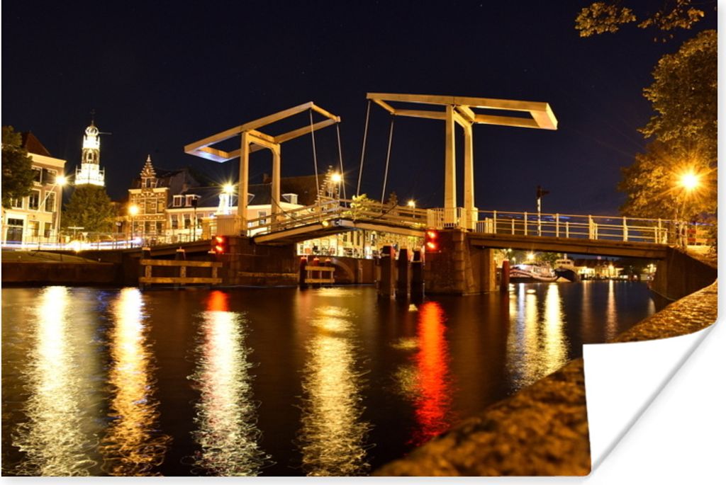 MuchoWow Poster Haarlem - Brücke - Wasser 60x40 cm - Schlafzimmerdekoration