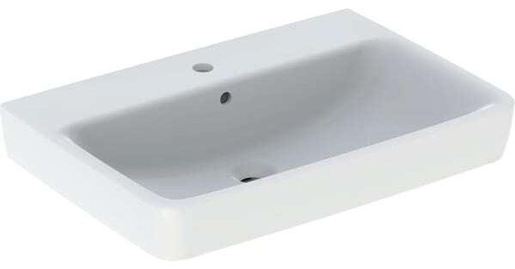 GEBERIT Aufsatzwaschbecken Renova Plan 70 cm weiß mit KeraTect Spezialglasur 501724008