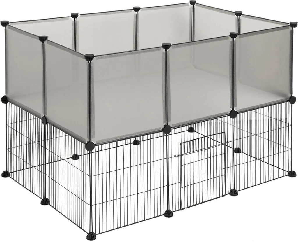 Enclos intérieur pour chiots et chatons Happyment Dodo réglable blanc