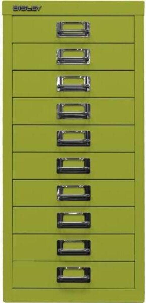 BISLEY MultiDrawer L2910 Schubladenschrank grün 10 Schubladen 27,8 x 38,0 x 59,0 cm