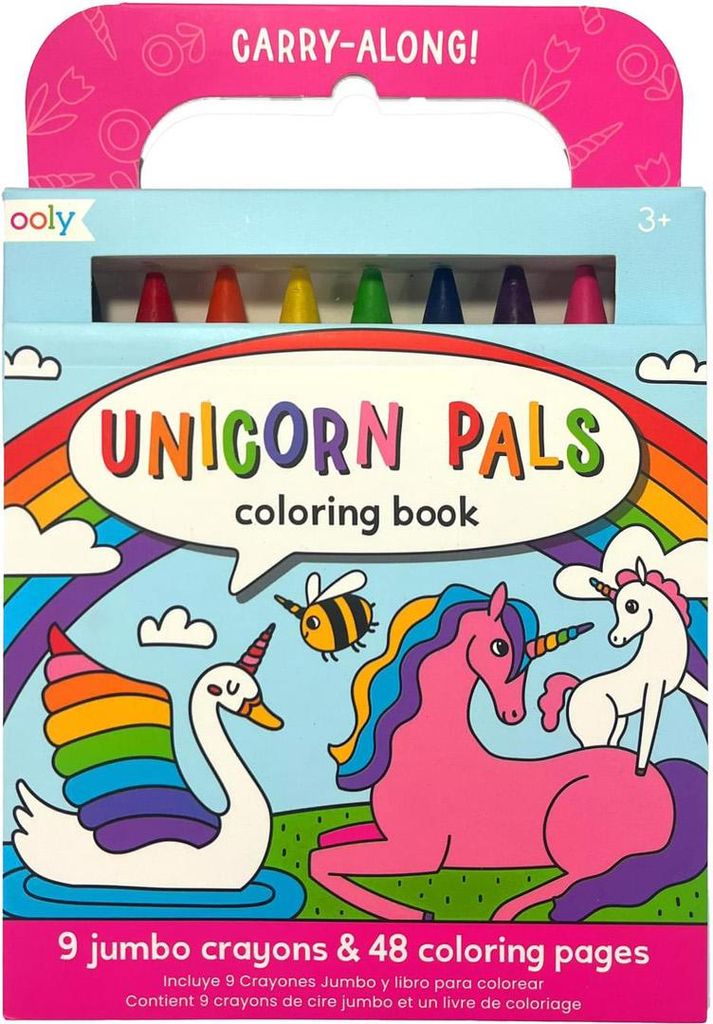 Ooly Malbuch für Kinder - Unicorn Pals - Kreatives Reiseset mit Buntstiften