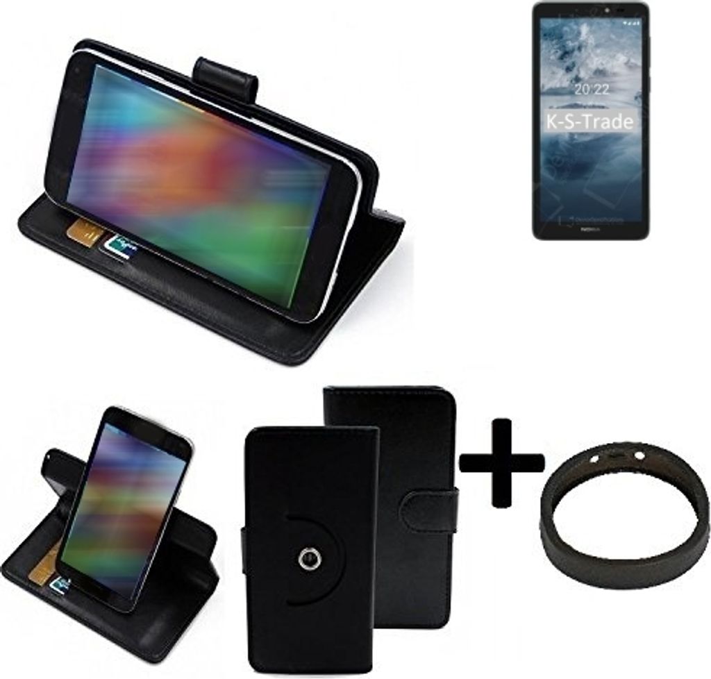 K-S-Trade Case Schutz Hülle kompatibel mit Nokia C2 2nd Edition + Bumper Handy Hülle Flipcase Smartphone Cover Handy Schutz Tasche Walletcase