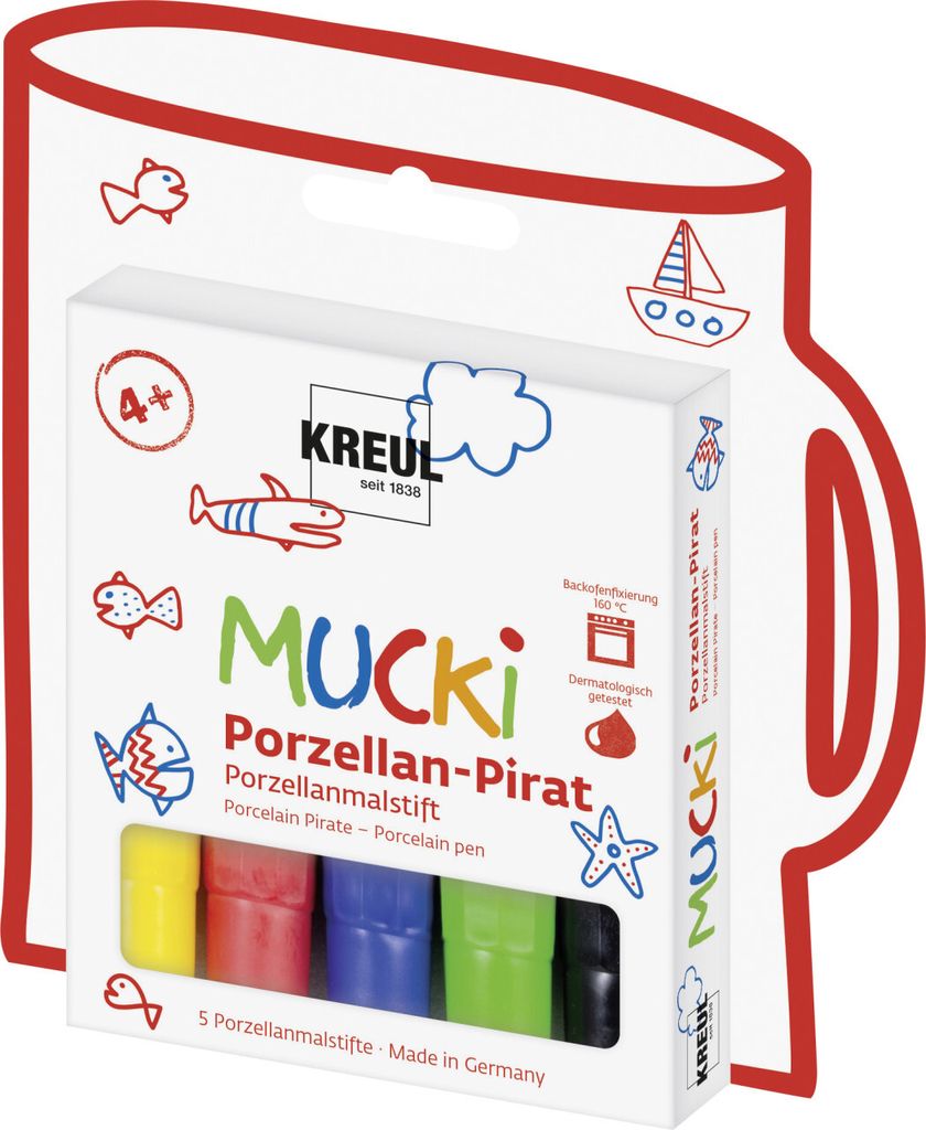 KREUL Porzellan-Pirat Porzellanmalstift "MUCKI" 5er-Set Produktbild 