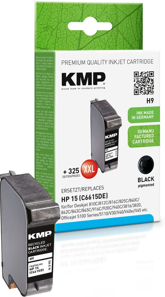 KMP H9, Wysoka (XL) wydajność, Czarny, Tusz na bazie Zdjęcie produktu 