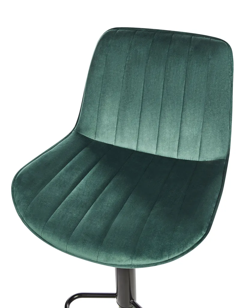 Tabouret de Bar Réglable pour Îlot de Cuisine en Velours Vert Lot de 2