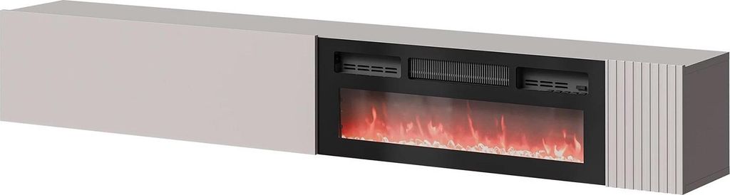 Dmora TV-Schrank Sindia 200x29,8x30,5h cm Beige, Modular mit einem Regal