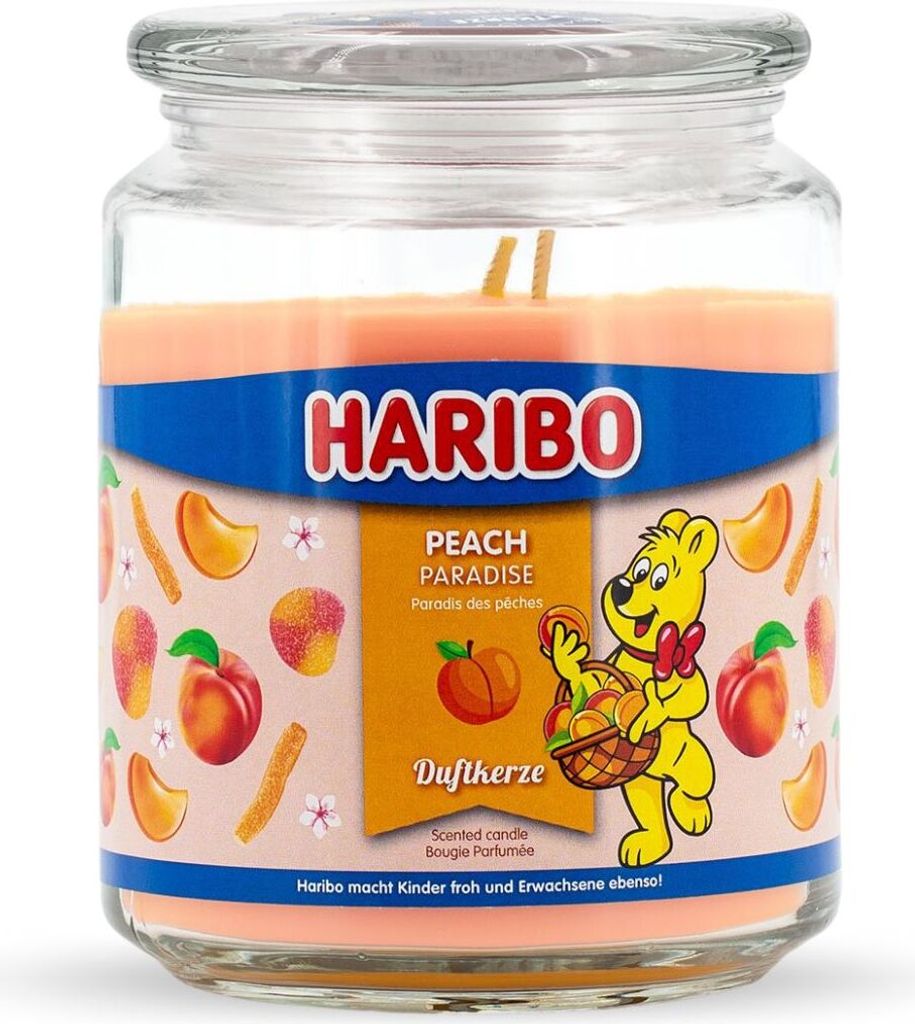 Haribo™ Duftkerze Peach Paradise, 2 Dochte, HxD: 13 x 10 Produktbild 