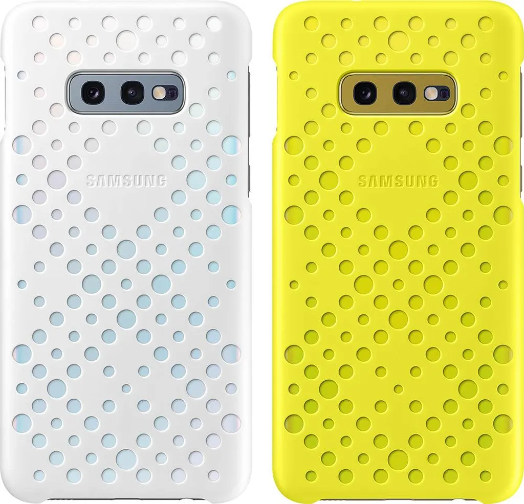 Coque Samsung S10e EF-XG970CW Blanche et Jaune Design Sport Chic