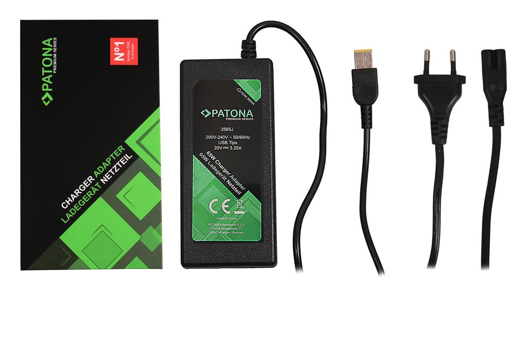 PATONA Alimentatore Premium 20V 3,25A 65W Slim-Tip per Immagine del prodotto 