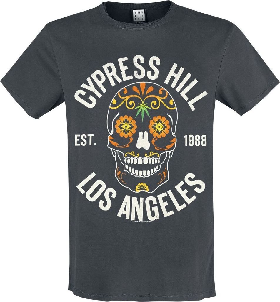Cypress Hill T-Shirt Herren Amplified Collection - Floral Skull charcoal 3XL