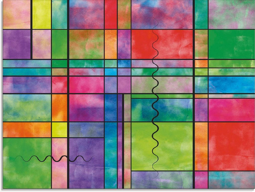 ARTland Glasbild Bunt Abstrakt Größe: 60x45 cm
