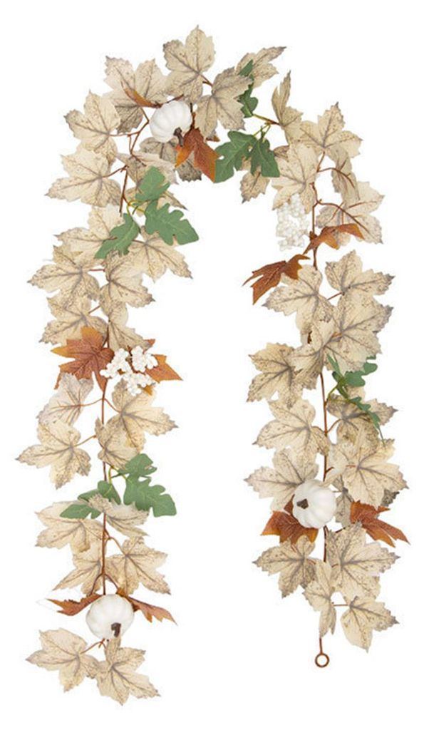 Künstliche Ahornblattgirlande (100/175 cm), UV-beständig, für Herbst, Halloween, Erntedankfest, Kaminsims, Veranda, Innen- und Außendekoration
