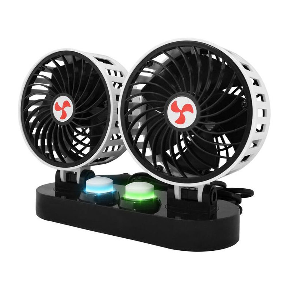 Ventilatore auto doppio per accendisigari regolabile 2x5" Immagine del prodotto 