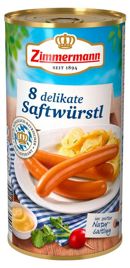 Zimmermann saucisses de jus délicates Bockwürstl 8 pièces Image du produit 