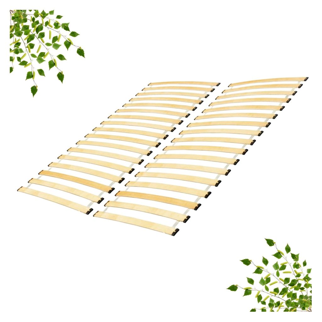 Rollrost 160x200cm - Zweiteilig (2x80cm) - 2x18 Flexible Latten - Stabiler Lattenrost mit Dämpfungspads - Tragkraft bis 290kg - Langlebig & Einfac...