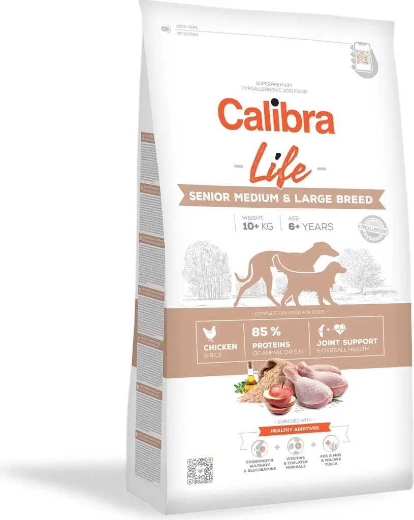 Croquettes Poulet pour Chien Senior Moyen et Grand - Calibra Life 12kg