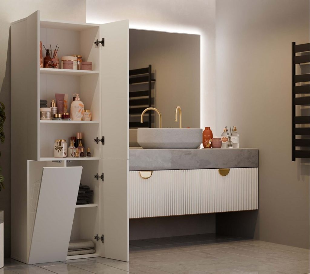 Badezimmerschrank: vier Türen, fünf Einlegeböden, Produktbild 3
