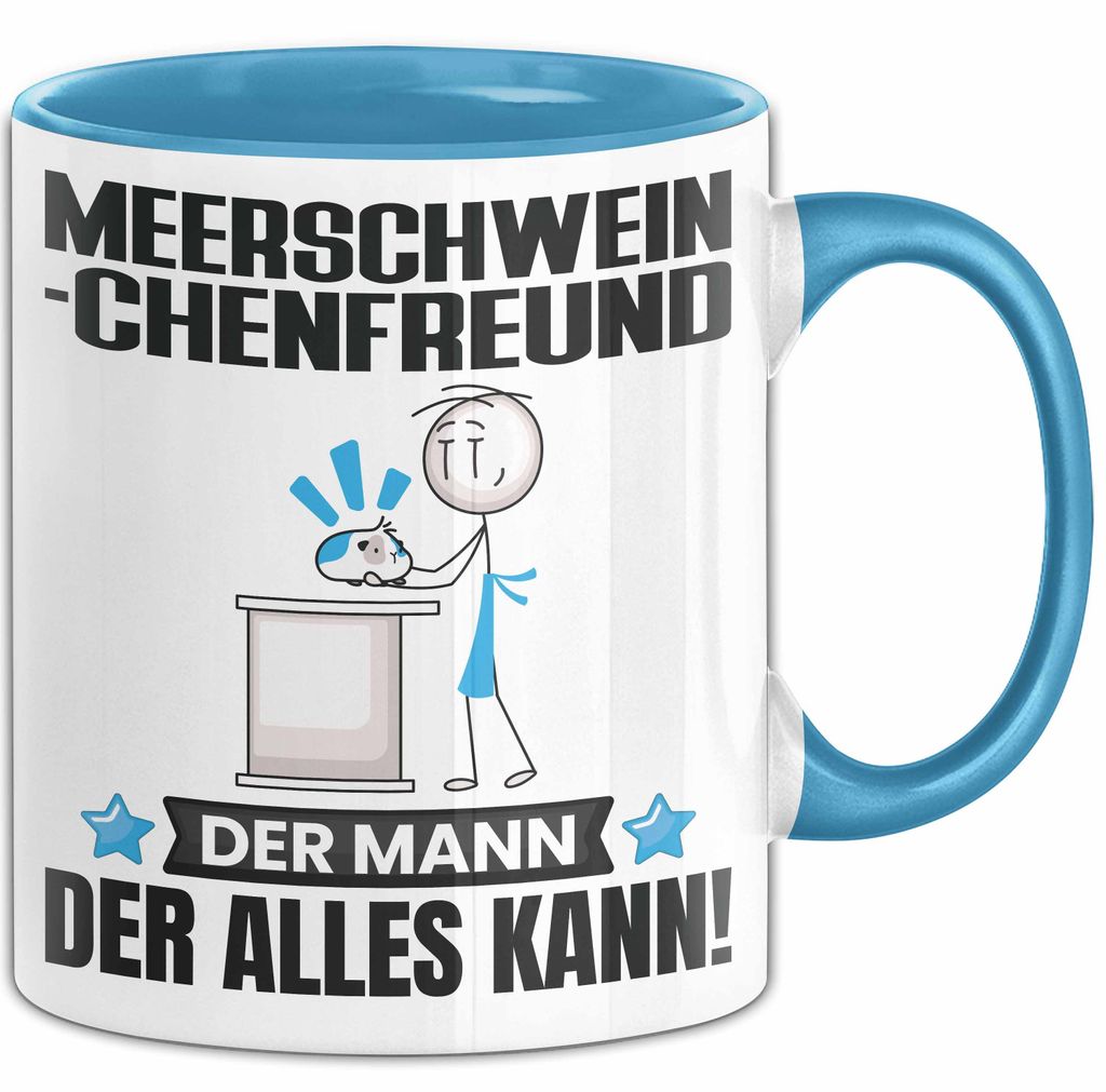 Meerschweinchenfreund Tasse Geschenk für Meerschweinchenfreund Der Mann Der Alles Kann Geschenkidee zum Geburtstag (Blau)