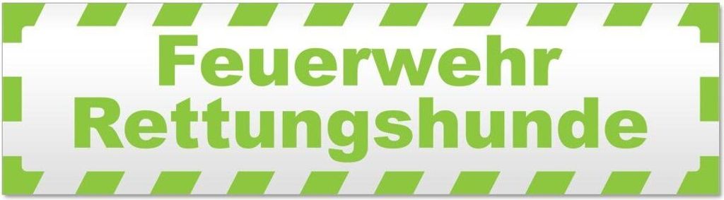Kiwistar Feuerwehr Rettungshunde gestreift Magnetschild Schild magnetisch - 45cm Lindgrün - Magnetfolie für Auto PKW Kfz