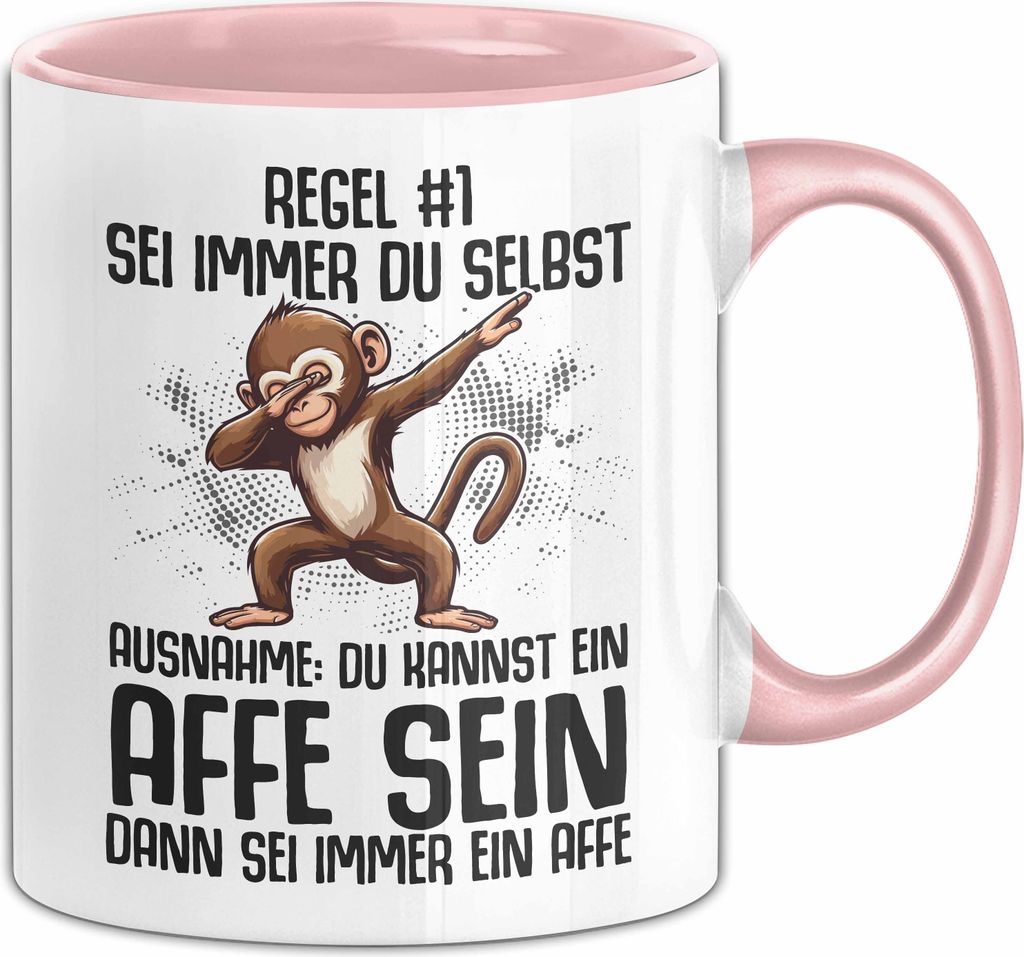 Sei Immer Du Selbst Lustige Affen Tasse Schimpanse (Rosa)