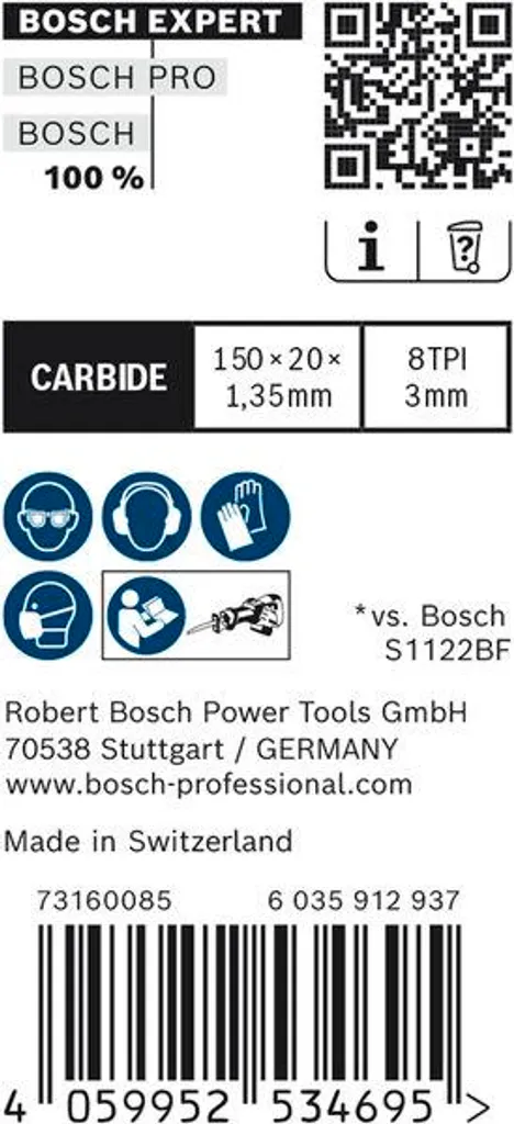 Lama Bosch Expert S 957 CHM Reciprocating Saw | Top per Acciaio e Vetro