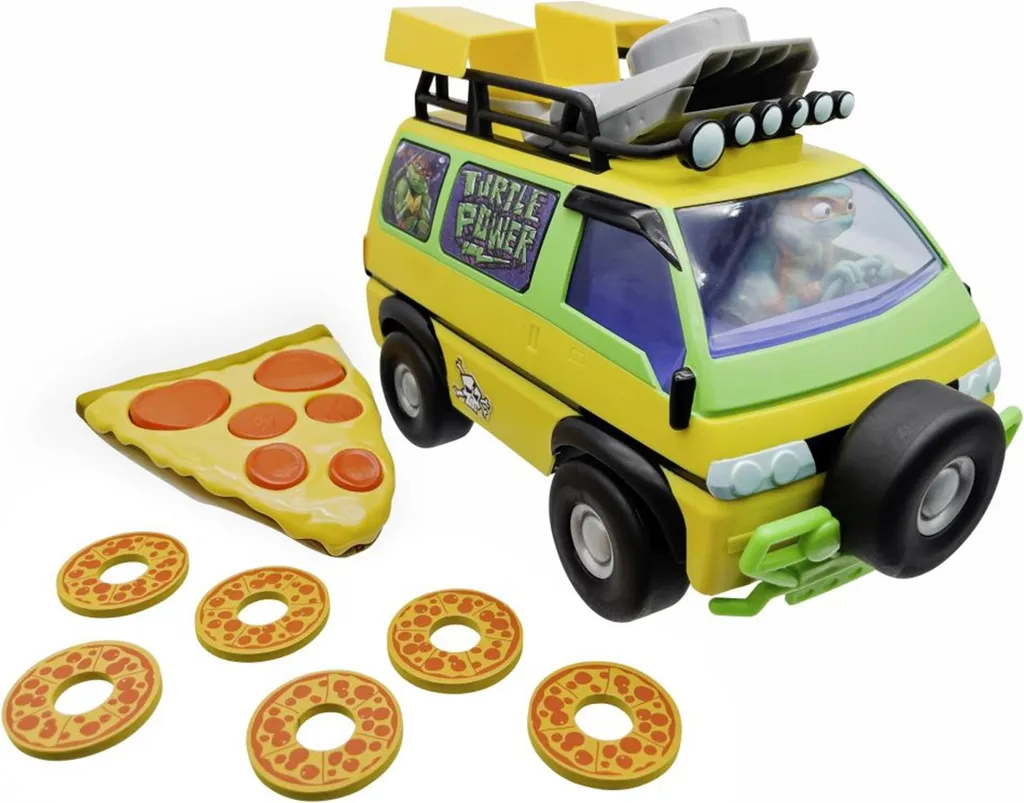 Voiture Télécommandée Tortues Ninja Lanceur de Pizza Inclus