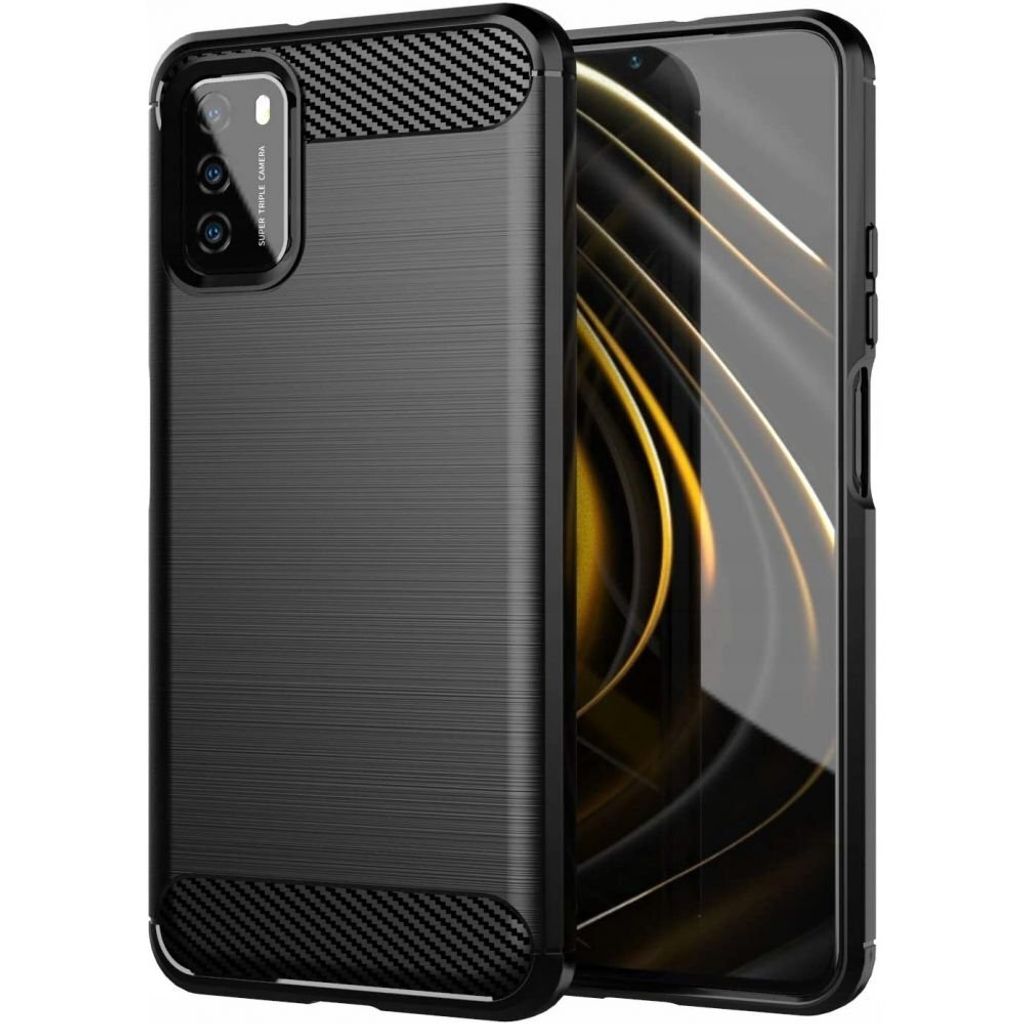 Carbon Shield TPU Hülle für Xiaomi Poco M3 - Schwarz KP9408