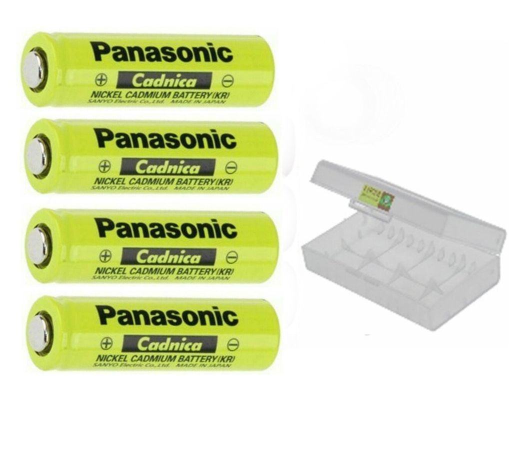 4 x Panasonic Cadnica Mignon AA NiCD Akku N-600AAK 1,2V 600mAh + Box