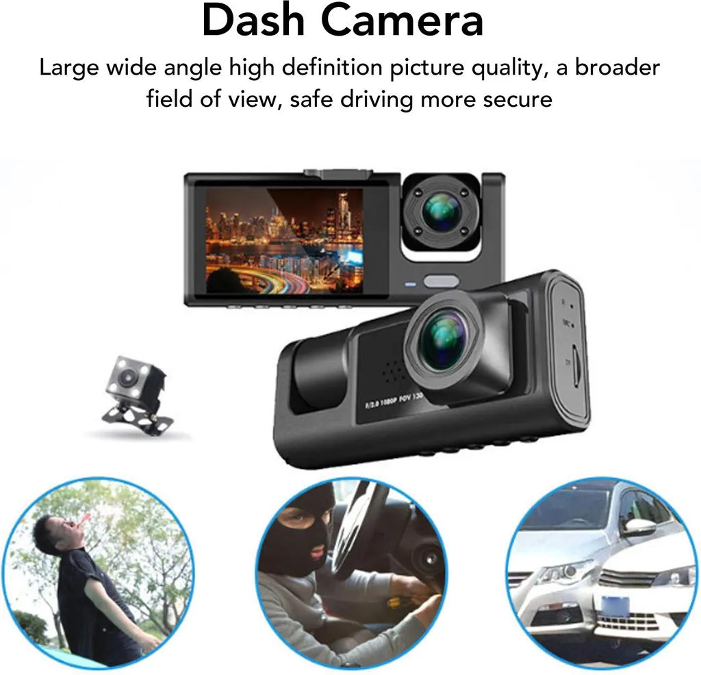 Dash Cam Auto con Interno ed Esterno: Kit Sicurezza 1080p HD - 4